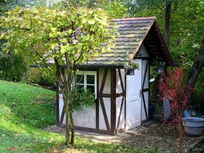 Gartenhaus in Fachwerkbauweise